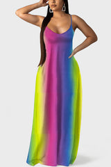 Rainbow Tie Dye Bohemia Maxi Dress