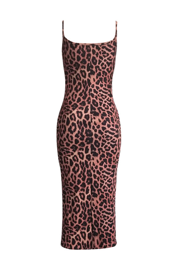 Sexy Leopard Print Sleeveless Dress