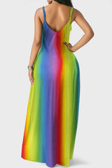 Rainbow Tie Dye Bohemia Maxi Dress
