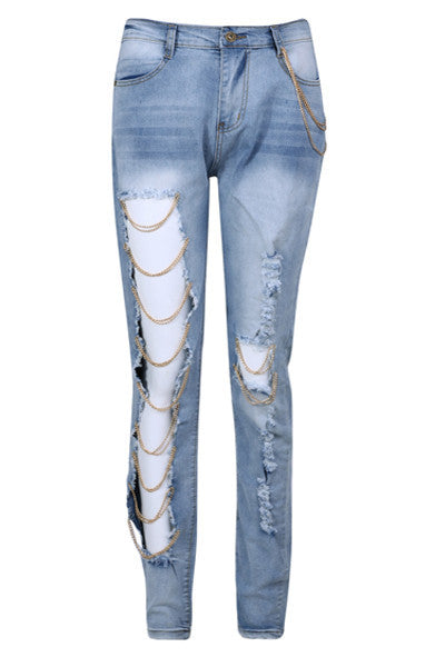 Modishshe Stylish Ripped Denim Jeans