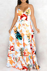 Fashion Sleeveless Print Maxi Dress