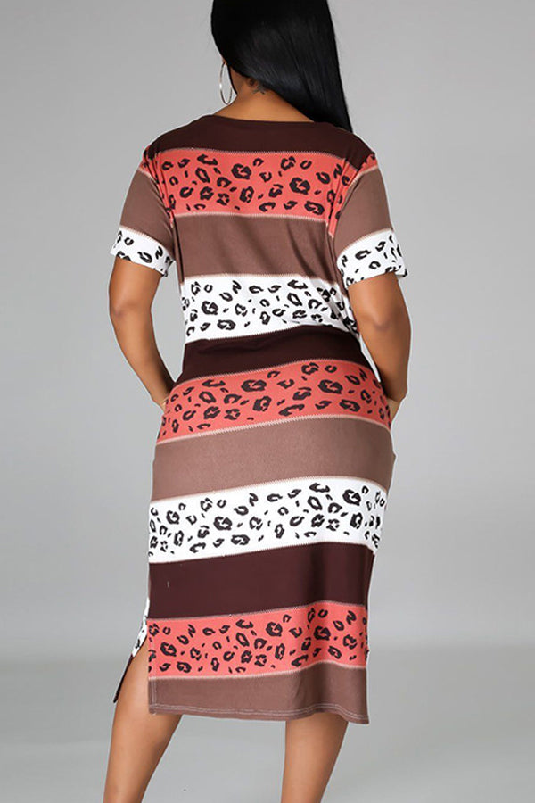 Fashion Digital Print Short Sleeve Dress