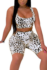 Fashion Snakeskin Leopard Print Two-piece Set